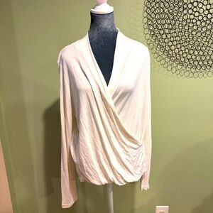 Banana Republic Ivory Cross front drape Knit Sweater